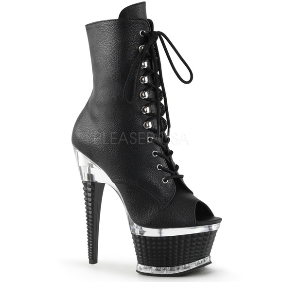 Shoes - Platform High Heels Lace Up Stripper Ankle Boots